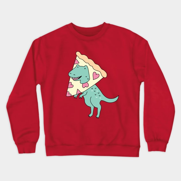 Pizza Rex Crewneck Sweatshirt by RainbowAndJackson